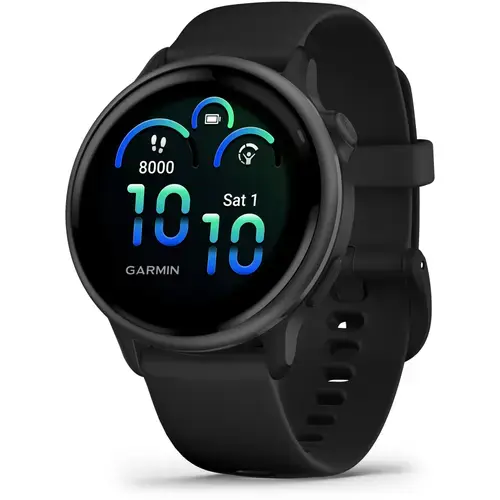 Ceas activity outdoor tracker Garmin vivoactive 6, GPS, 42mm, ecran AMOLED 1.2inch, curea silicon, Bluetooth, Wi-Fi, ANT+, Negru