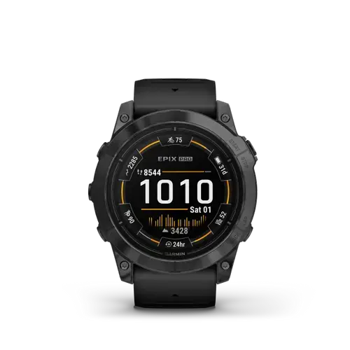 Ceas Activity Tracker Garmin Epix Pro (Gen 2), 51mm, curea silicon Neagra, Glass (Gri)
