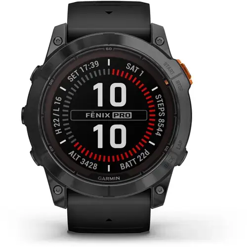 Ceas activity tracker Garmin Fenix 7X Pro Solar, Bluetooth, Power Glass™, Wateproof 10ATM, 32GB Flash (Negru)