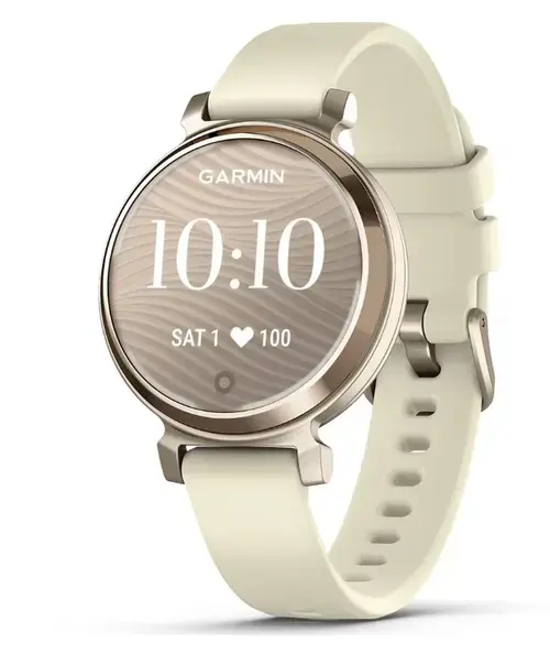Ceas activity tracker Garmin Lily 2 Active, 38mm, curea silicon, Waterproof 5 ATM, GPS (Auriu/Crem)