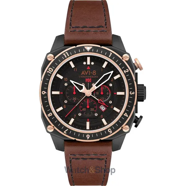Ceas AVI-8 AVI-8 AV-4100-09 Mens Watch Hawker Hunter Dual Time Chronograph 43mm 5ATM