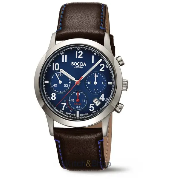 Ceas Boccia Boccia 3735-02 Mens Watch Titanium Solar Chronograph 40mm 5ATM