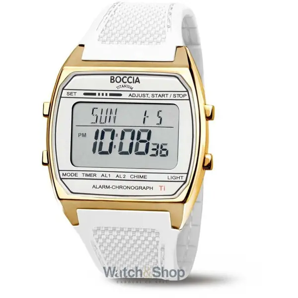 Ceas Boccia Boccia 3738-04 Mens Watch Titanium Digital Chronograph 37mm 5ATM