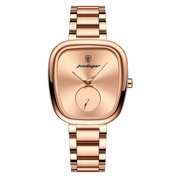 Ceas de dama Poedagar CS1891, otel inoxidabil, rose gold, cadran rose gold