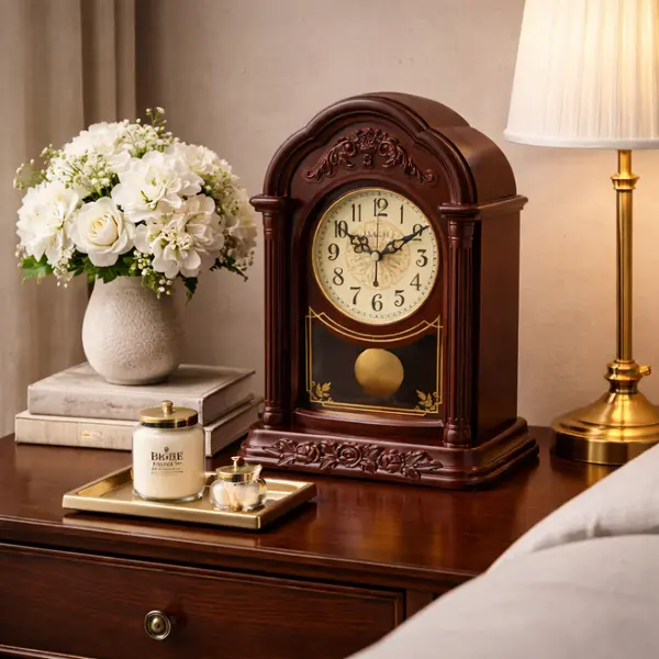 Ceas de masa decorativ – stil vintage elegant cu pendul 22 x 34 cm