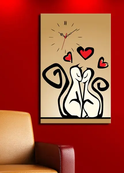 Ceas de perete decorativ din pânză 5070CS Multicolor 45x70 cm