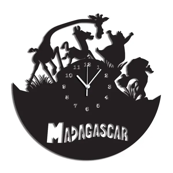 Ceas de perete Madagascar cu Alex, Marty, Gloria si Melman