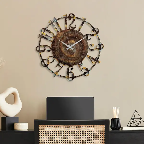 Ceas de perete Metal Wall Clock 15, Multicolor, 48x48 cm