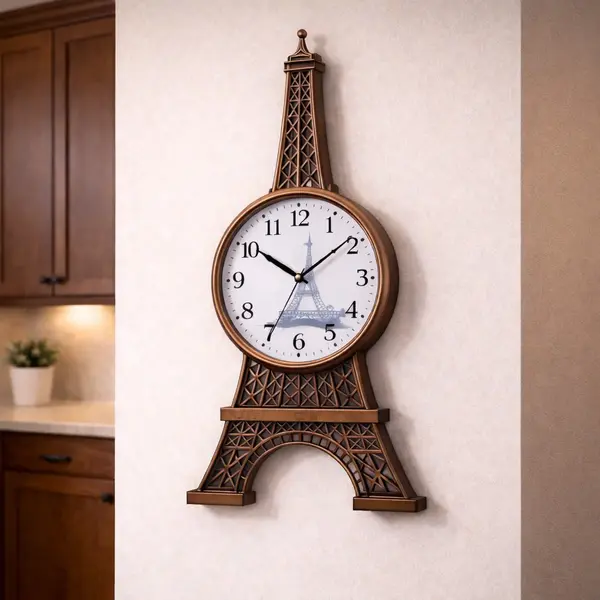 Ceas de perete Turnul Eiffel 70 cm decor modern pentru living si birou