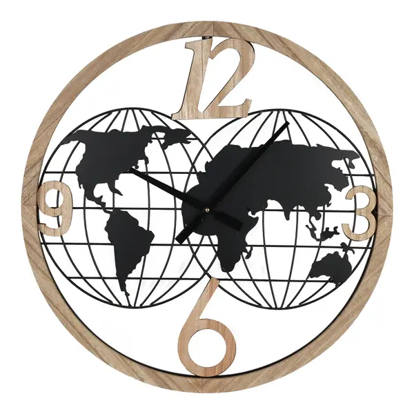 Ceas de perete Woglo metal, neagra, 60x60 cm