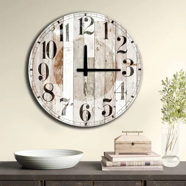 Ceas decorativ de perete din lemn 5050MS-041 Multicolor 50x50 cm