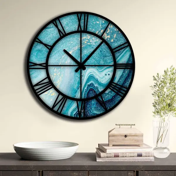 Ceas decorativ din MDF 5050MS, Multicolor, 50x50 cm