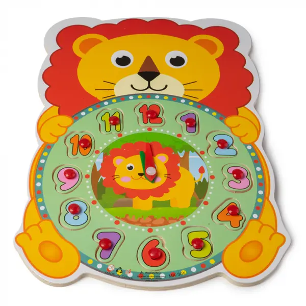 Ceas din Lemn tip Puzzle - Leu - Nurio