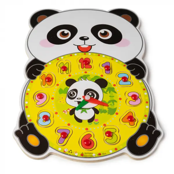 Ceas din Lemn tip Puzzle - Ursulet Panda - RESIGILAT