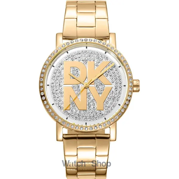 Ceas DKNY DKNY DK1L035M0215 Ladies Watch Soho Logo Gold 36mm 5ATM