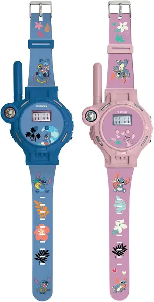 Ceas electronic pentru copii Lexibook - Stitch, cu functie walkie-talkie
