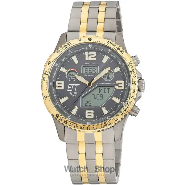 Ceas ETT Eco Tech Time ETT Eco Tech Time EGT-11722-52M Mens Watch Radio-controlled Solar Drive Professional Chronograph Titan 45mm 10ATM