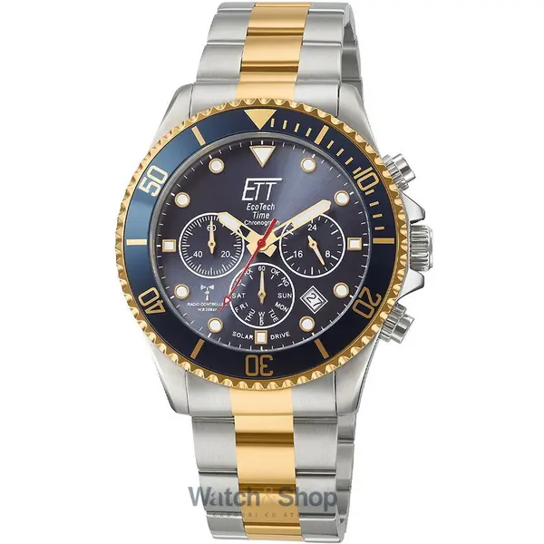 Ceas ETT Eco Tech Time ETT EGS-11609-35M Professional Solar Radio Controlled Chronograph 44mm 20ATM