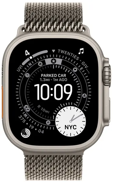 Ceas inteligent Apple - Watch Ultra 3 Cellular, 49mm, S, Natural Titanium/Natural Titanium Milanese