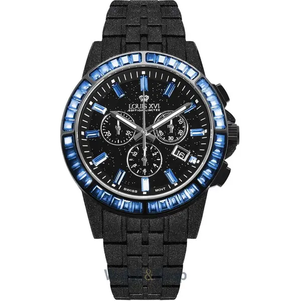 Ceas Louis XVI Louis XVI LXVI1181 Mens Watch Majeste Frosted Iced Out Chronograph 43mm 10ATM
