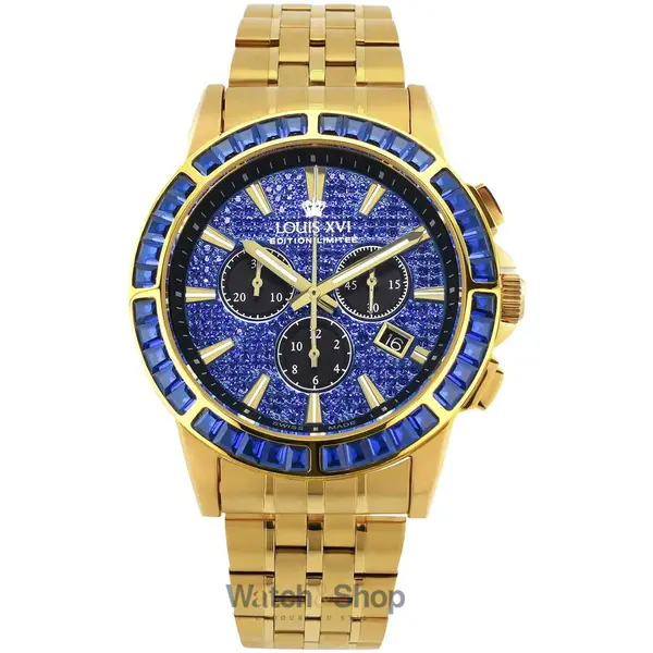 Ceas Louis XVI Louis XVI XLXVI1132 Mens Watch Majesté Iced Out Baguette Chronograph 43mm 5ATM