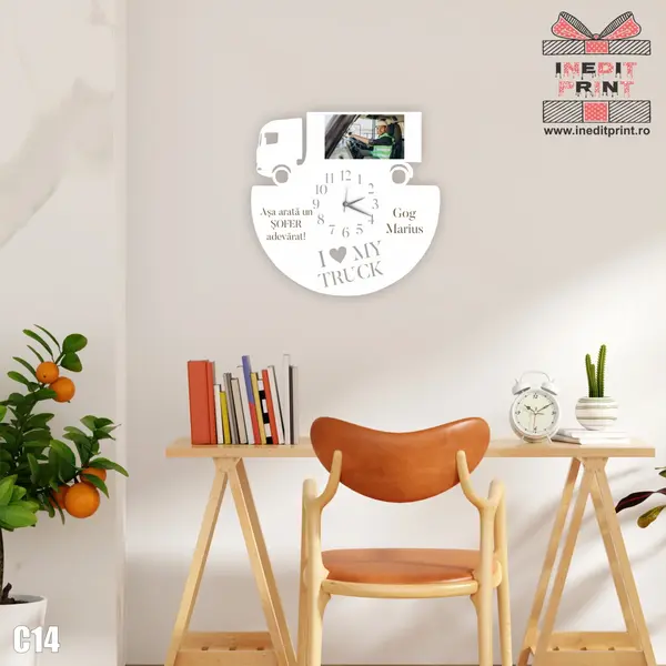 Ceas personalizat cu fotografie si text C14