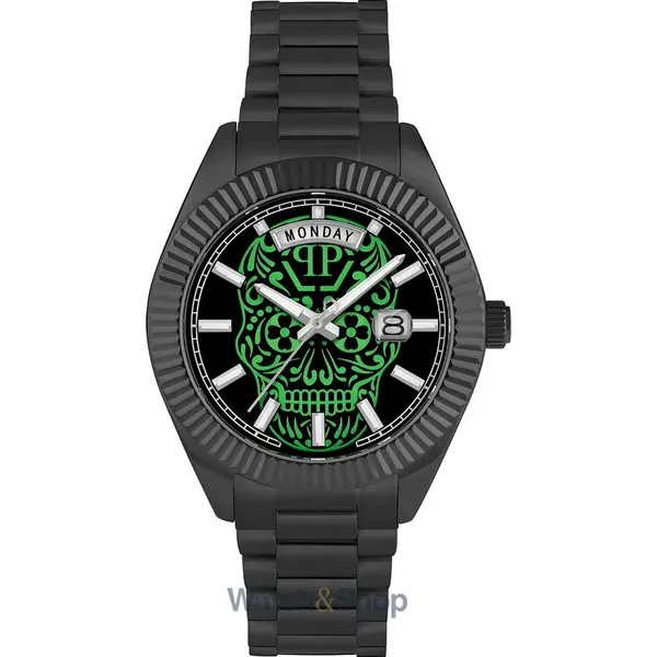 Ceas Philipp Plein Philipp Plein PWPNA0724 Mens Watch Rock Couture Day-Date 42mm 5ATM