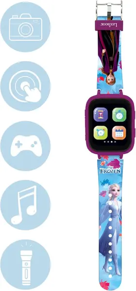 Ceas smart pentru copii Lexibook – Disney Frozen, 8GB memorie, cu cameră