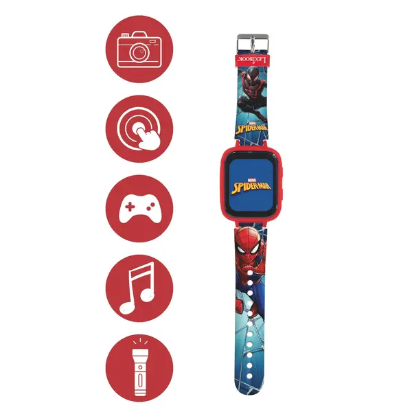 Ceas smart pentru copii Lexibook – Spider-Man, 8GB memorie, cu cameră
