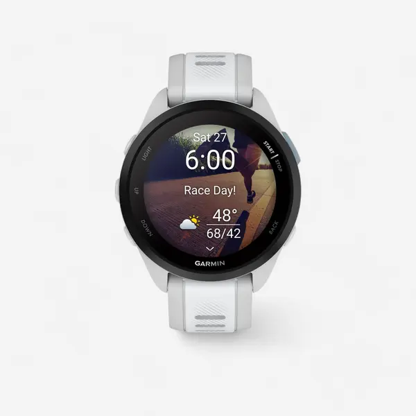 Ceas Smartwatch GPS Alergare Garmin Forerunner 165 Gri deschis/Alb
