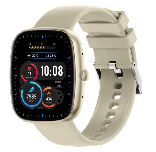 Ceas Smartwatch inteligent S5 BEJ cu functii de monitorizare sanatate