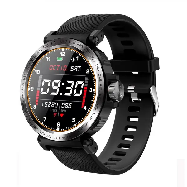 Ceas smartwatch Kingwear S18, display 1.28 inch cu touch screen, rezolutie 240 x 240 pixeli, baterie 280mAh, rezistent la apa IP68, functii de monitorizare a sanatatii