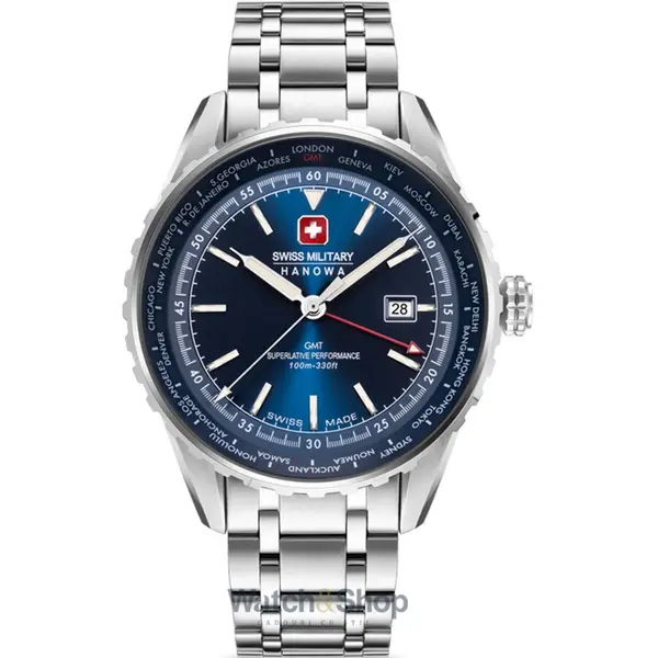 Ceas Swiss Military Hanowa Swiss Military Hanowa SMWGH0003204 Mens Watch Afterburn GMT 44mm 10ATM