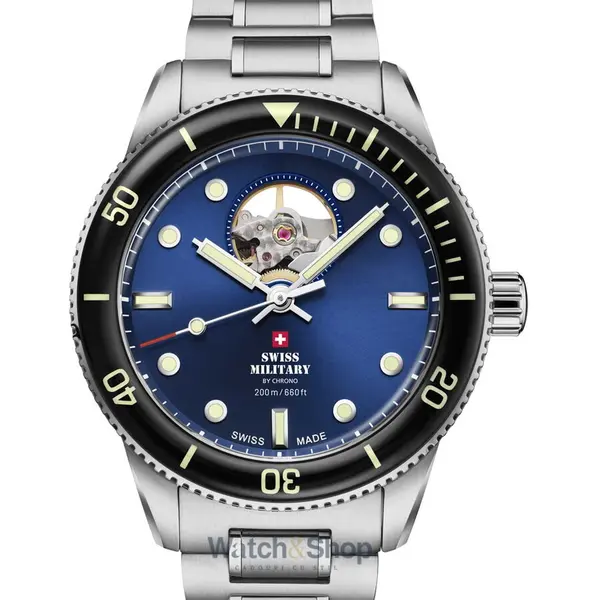 Ceas Swiss Military Swiss Military SMA34106.12 Mens Watch Automatic Open-Heart Diver 42mm 20ATM