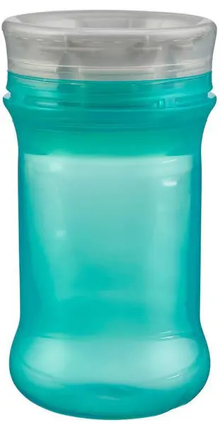 Ceașcă antiderapantă cu margine din silicon moale Vital Baby - 360°, 280 ml, verde