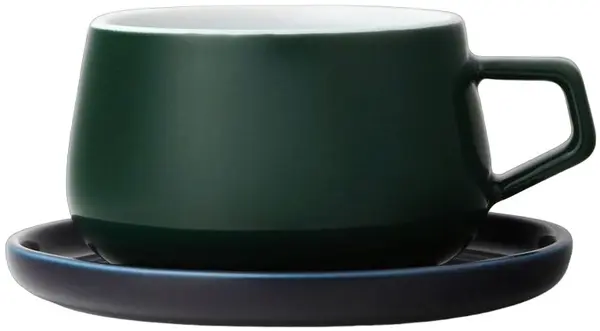Ceașcă de ceai cu farfurioară Viva Scandinavia - Classic Pine Green, 250 ml