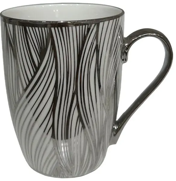 Ceaşcă Maison - Chic, New Bone China, motive argintii arată 3, 350 ml