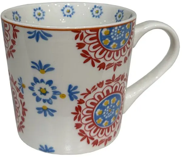 Ceaşcă Maison - Dolce, New Bone China, elemente roșii, 280 ml