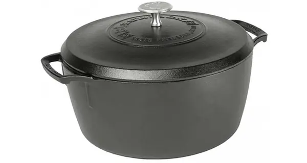 Ceaun din fonta cu capac - cuptor olandez Lodge triplu asezonat Blacklock 26 cm 5,2 litri BL02DO