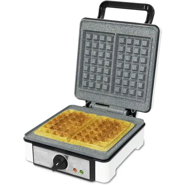 CECOTEC Aparat pentru preparat vafe gofre Cecotec Fun Gofrestone Double, 1200W, Termostat ajustabil, Invelis antiaderent