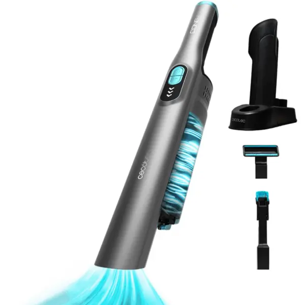 CECOTEC Aspirator de mana Conga Rockstar Micro+, 200W, 20 kPal, Baterie Li-Ion 16.8V, 2500 mAh, autonomie 35 min, Negru-Gri