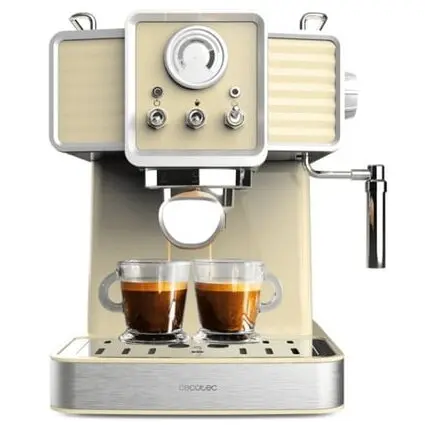 CECOTEC Espressor de cafea Cecotec, 1,5 l, Cafea macinata, 1350 W, 20 bar, Galben