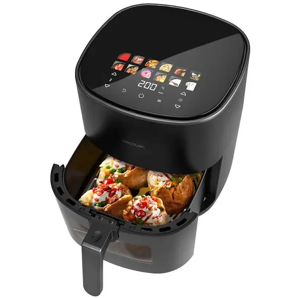 CECOTEC Friteuza cu aer cald Cecotec Cecofry & Grill Duoheat 6500, 2200 W, capacitate 6.5 L, Negru