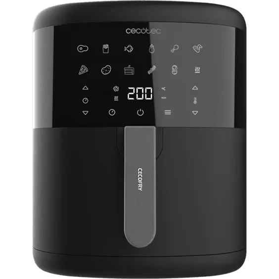 CECOTEC Friteuza cu aer cald, fara ulei Cecotec Bombastik 6000, 1700W, 6L, Control tactil, 12 Programe Presetate, Negru