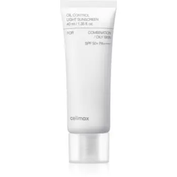 celimax Oil Control Light Sunscreen cremă cu protecție solară 50+ pentru ten gras și mixt