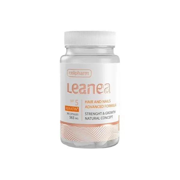Celipharm LEANEA NO 5 KERATIN + Formula activa pentru intarirea parului si a unghiilor Volum 563 mg