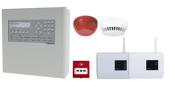 Centrala de incendiu adresabila, 1 bucla, 72 zone, 240 dispozitive, cu accesorii, Teknim TFP-2211+ACC