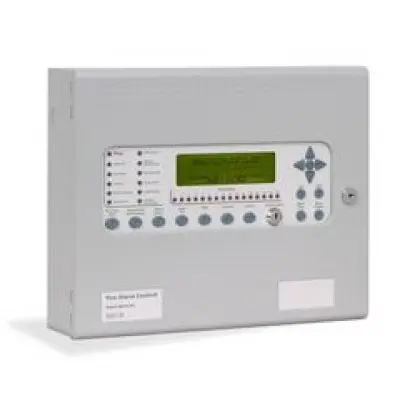 Centrala de incendiu cu 2 bucle Kentec ENSH63482 14* cu 48 LED-uri de zona, montaj ingropat, cu cheie de activare