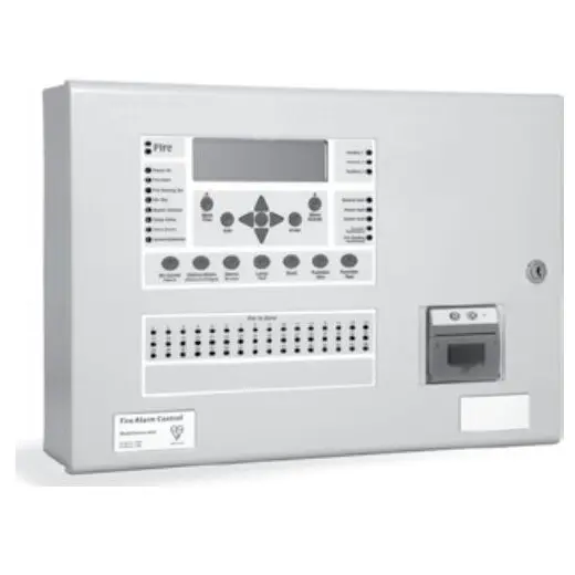 Centrala de incendiu cu 4 bucle Kentec ENH63164 14P* cu 16 LED-uri de zona, montaj ingropat, cu imprimanta