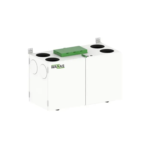 - Centrala de Ventilație cu recuperare de căldură Wanas Combo 430 V&H Light, Smart, Debit de aer 430 m³/h, Cu preheater de 1000W, Funcție Ventilație și Umidificare